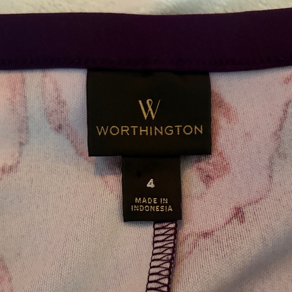 Worthington Purple and Red Floral Midi Skirt - Picture 4 of 7